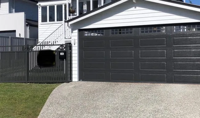 Heritage-style garage door with upper windows